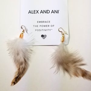 Alex and Ani Feather Earrings NWT